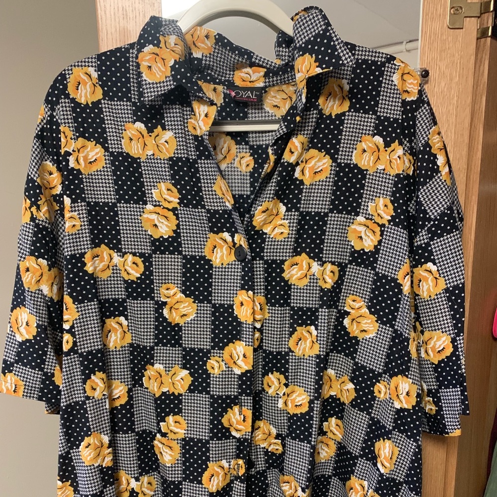 Button Up Royal Blouse